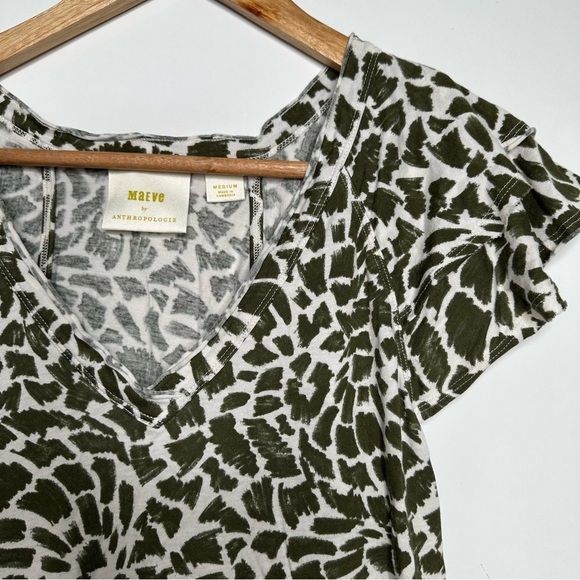Maeve Anthropologie Catie Ruffled Sleeve T-Shirt Size Medium - Picture 3 of 8